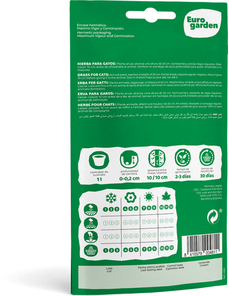 EUROGARDEN - Semillas Aromáticas Hierba para Gatos
