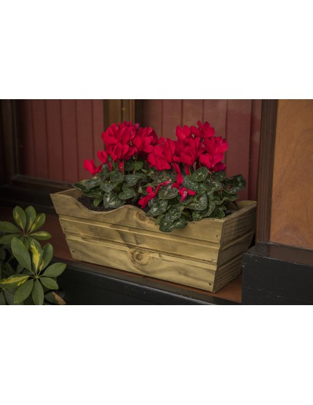 Jardinera Balcón Ondulada de Madera 50 x 20 x 19,5 cm 11L