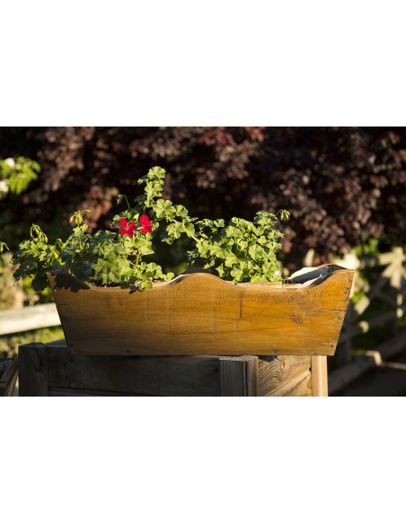 Jardinera Balcón Ondulada de Madera 50 x 20 x 19,5 cm 11L